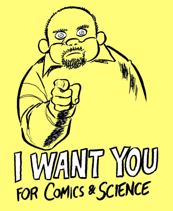 Andrea Plazzi secondo Leonardo Ortolani per un poster di Comics&Science