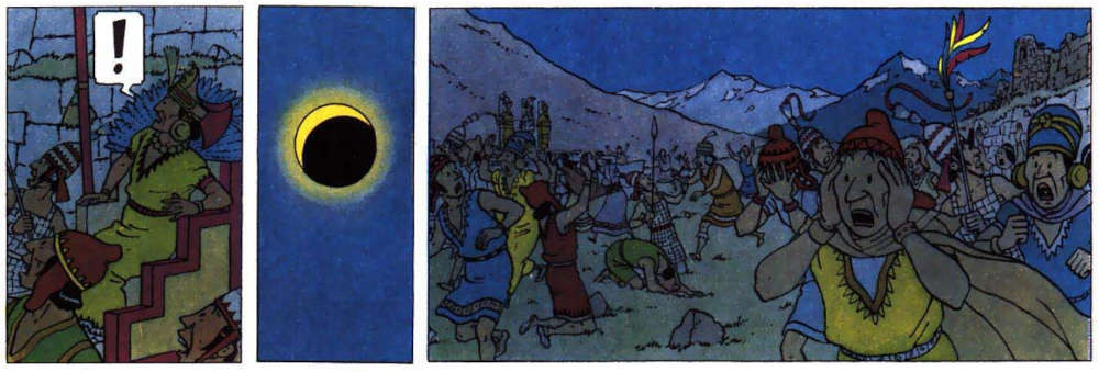 Tintin tempio del sole panico eclissi