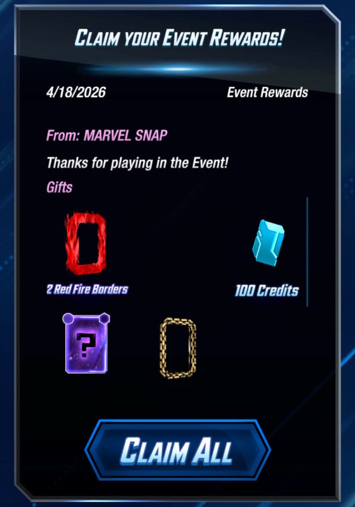 Event reward