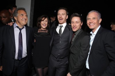 Jim Gianopulos, Lauren Shuler Donner, Michael Fassbender, James McAvoy, Hutch Parker