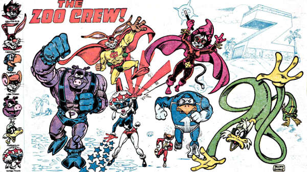 Il gruppo di Captain Carrot in una immagine degli anni '80