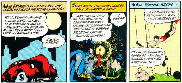 Il giuramento di Dick Grayson. Da Detective Comics #38