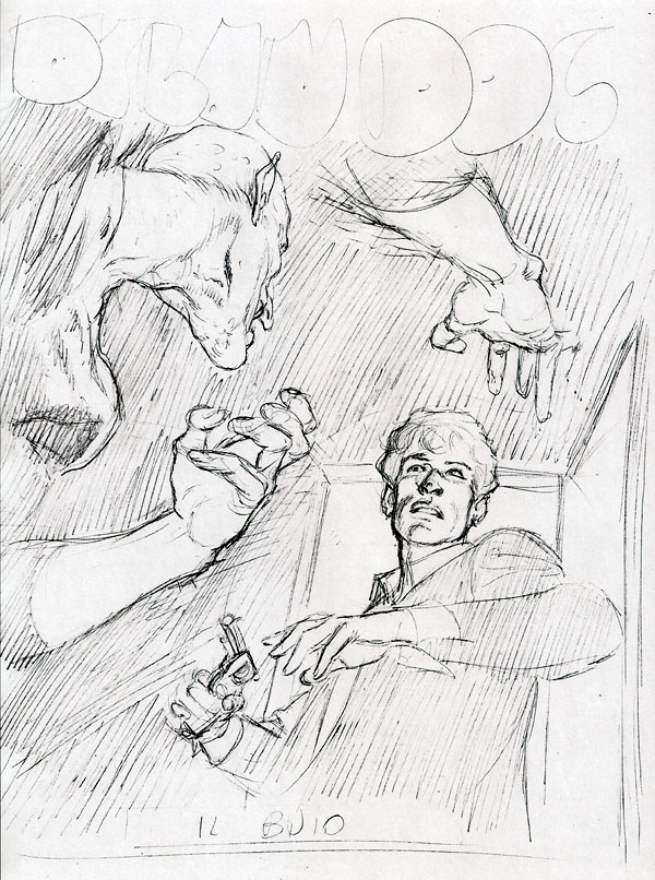 Schizzo scartato copertina il Buio