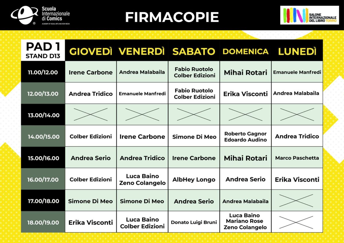 SCUOLA COMICS TORINO - Signind session Salone 2022